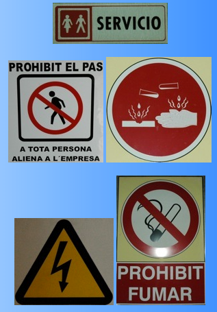 Adhesivos y carteles de señalización